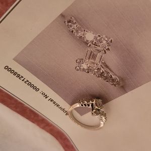 GIA Appraised Solitare Emerald Cut 14KT WG Diagonal Bypass Diamond Setting